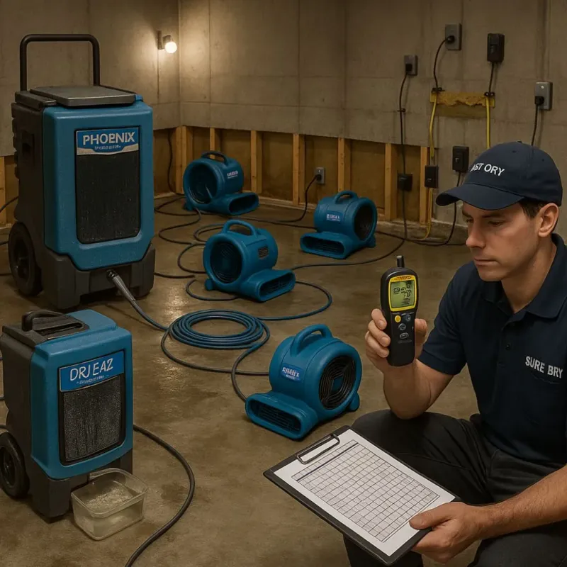 Structural Drying and Dehumidification process in Braham, MN